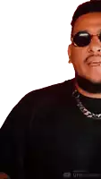 a man with a beard wearing sunglasses and a chain around his neck is made with panscreen