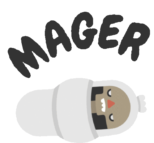 Pocong Wiggles Lazily With Caption "Lazy..." In Indonesian Sticker - Pociand Kunti Mager Mad Stickers