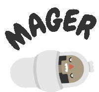 Pocong Wiggles Lazily With Caption "Lazy..." In Indonesian Sticker - Pociand Kunti Mager Mad Stickers
