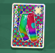 a colorful poster that says joker on the top