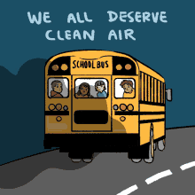 We All Deserve Clean Air School Bus GIF - We All Deserve Clean Air School Bus Kids GIFs