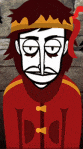 a cartoon of a man with a crown on his head with the letter d on his shirt