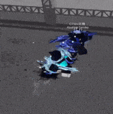 a person is flying through the air in a video game while holding a sword and shield .