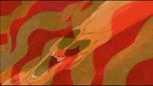 a colorful painting of a person with a sword