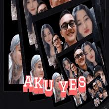 a collage of pictures with the words aku yes on top