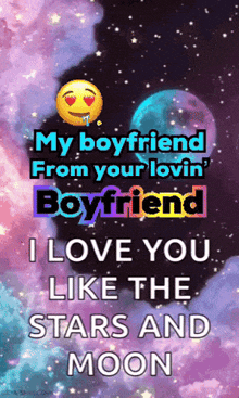 a poster that says i love you like the stars and moon