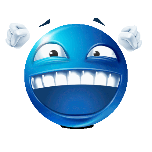 Blue Emoji Happy Sticker - Blue Emoji Happy Stickers