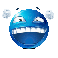 Blue Emoji Happy Sticker