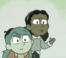 a cartoon of two girls with their eyes closed