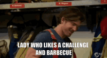 Christopher Russell Lady Who Likes A Challenge GIF - Christopher Russell Lady Who Likes A Challenge Lady Who Likes Barbecue GIFs