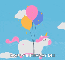 Happy Birthday Balloon GIF - Happy Birthday Balloon Unicorn GIFs