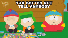 You Better Not Tell Anybody Eric Cartman GIF - You Better Not Tell Anybody Eric Cartman Kyle Broflovski GIFs