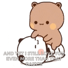 a teddy bear is sitting on top of a panda .