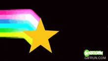 a rainbow with a yellow star in the middle and the words kabiillion gifrun.com