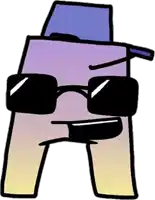 a cartoon character with sunglasses and a hat on