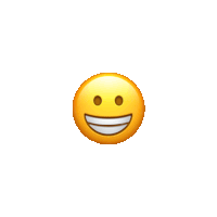 a yellow smiley face with a large smile on it