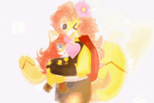 a drawing of a fox with the words i love you on it