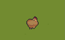 a pixel art drawing of a chicken with a red crest on its head