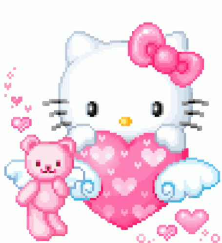 Worldwide Shipping Pixel Hello Kitty Sticker - Pixel Hello Kitty