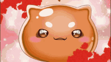 a cartoon drawing of a cat 's face surrounded by roses
