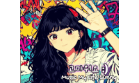 a poster of a girl with the words music my life sunny on it