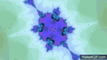 a purple and blue kaleidoscope with the website makeagif.com in the bottom right corner