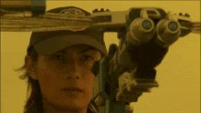 a man wearing a hat that says ' united states army ' on it