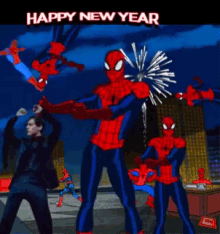Happynewyear 2017 GIF - Happynewyear 2017 Spiderman GIFs