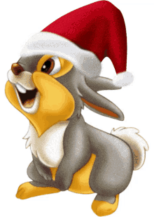 boldog kar%C3%A1csonyt rabbit cute happy santa hat