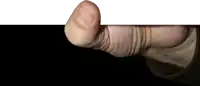 a close up of a finger pointing at something