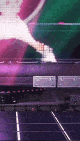 a purple and green background with a few boxes on it