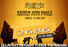 a poster for museum bola result jojo pools