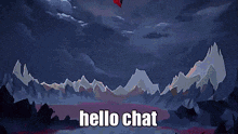a video game character is holding a sword and saying hello chat .