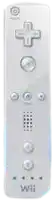 a white wii remote with a cross on top of it