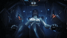 a screenshot of a video game shows a woman 's torso with the number 4 on it