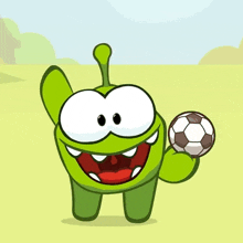 playing soccer om nom cut the rope catching the ball flip