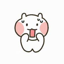a cartoon drawing of a bear with a surprised look on its face