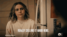 Really Selling It Hard Here Annie Marks GIF