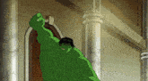 a cartoon of the hulk with a fist in the air