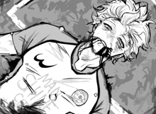 a black and white drawing of a man wearing a shirt that says manchester