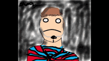 a drawing of a man wearing a cape with a sad look on his face