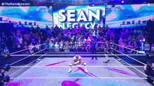 a wrestling match between sean legacy and a crowd