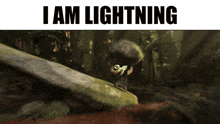 a poster that says i am lightning in black