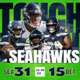 a poster for the seahawks football team shows the time as 14:49