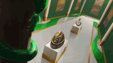 a painting of a room with a snake and a purse