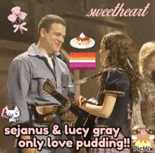 sejanus and lucy gray only love pudding on a picture