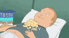Lazy King Of The Hill GIF - Lazy King Of The Hill Chips GIFs