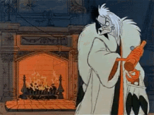 Fireplace Rage - 101 Dalmations GIF - Rage Disney Cruella De Ville GIFs