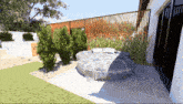 an artist 's impression of a patio with a round couch in the middle
