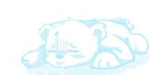 a drawing of a teddy bear laying down with a sad look on his face